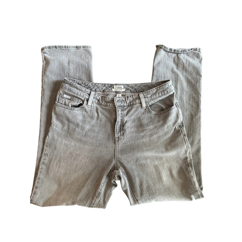 L.L. Bean Favorite Fit Straight Leg Gray Jeans Women's Size 8